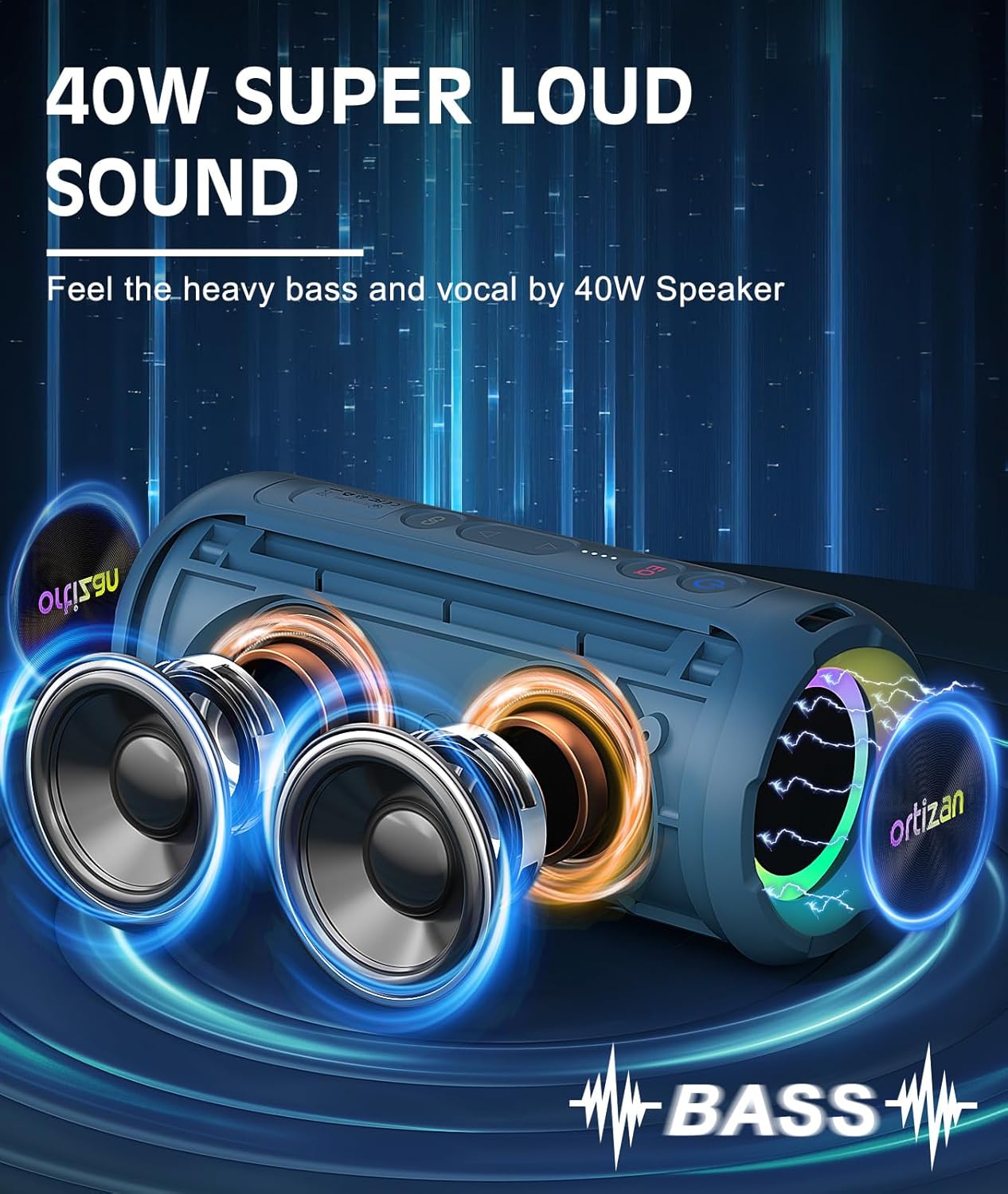 Ortizan Wireless Bluetooth Spe - đánh giá và giá Portable Bluetooth Speaker Waterproof Ipx7